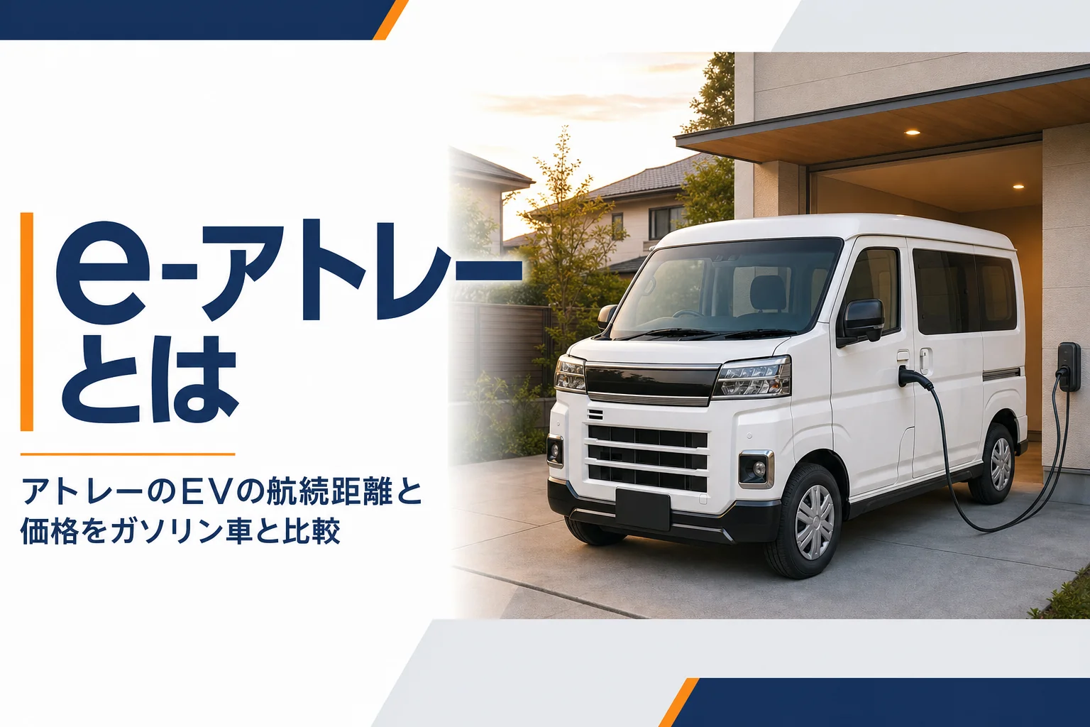 自宅で充電中の電気自動車の軽バン