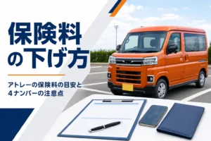 アトレーと任意保険の見積書が並ぶイメージ