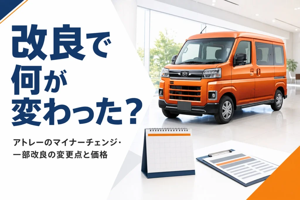 アトレーの一部改良とマイナーチェンジの変更点を解説する記事のアイキャッチ