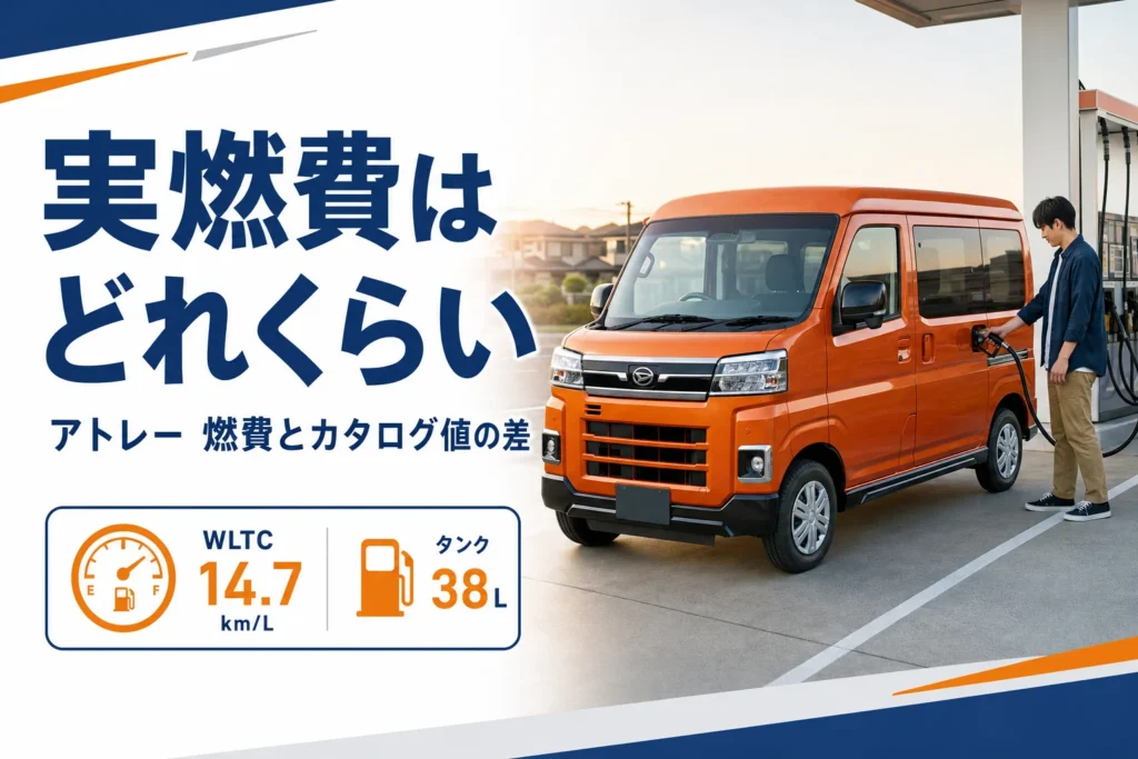 ガソリンスタンドで給油する軽バンのイメージ