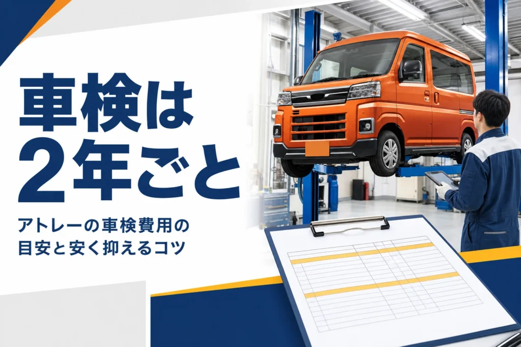 アトレーの車検費用と周期を示したアイキャッチ