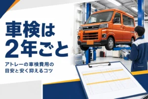 アトレーの車検費用と周期を示したアイキャッチ
