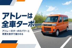 高速道路を走るオレンジ色のアトレー