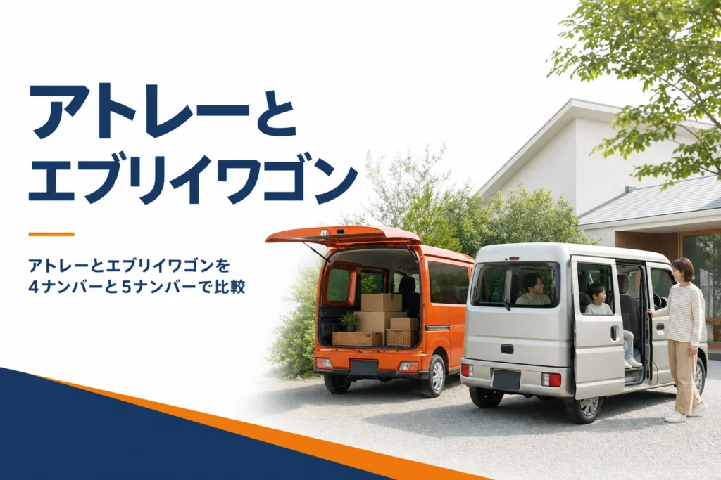 アトレーとエブリイワゴンを4ナンバーと5ナンバーの違いで比べる記事のアイキャッチ