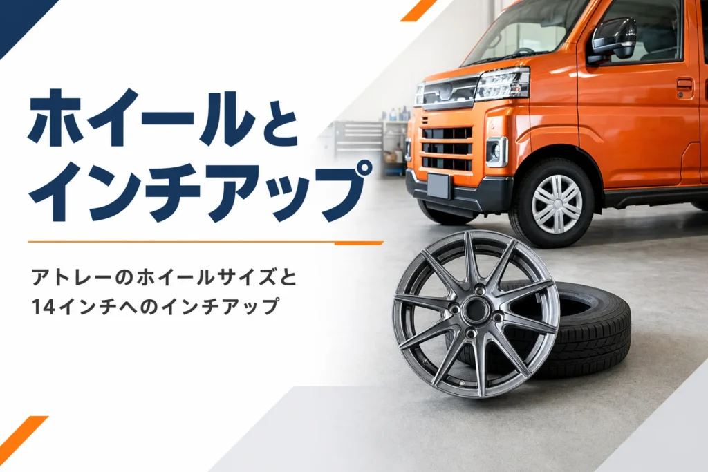 アトレーのホイールサイズとインチアップの注意点を解説する記事のアイキャッチ