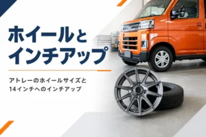 アトレーのホイールサイズとインチアップの注意点を解説する記事のアイキャッチ