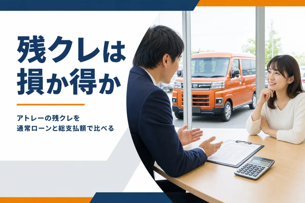アトレーの残クレと通常ローンの総支払額を比べる記事のアイキャッチ